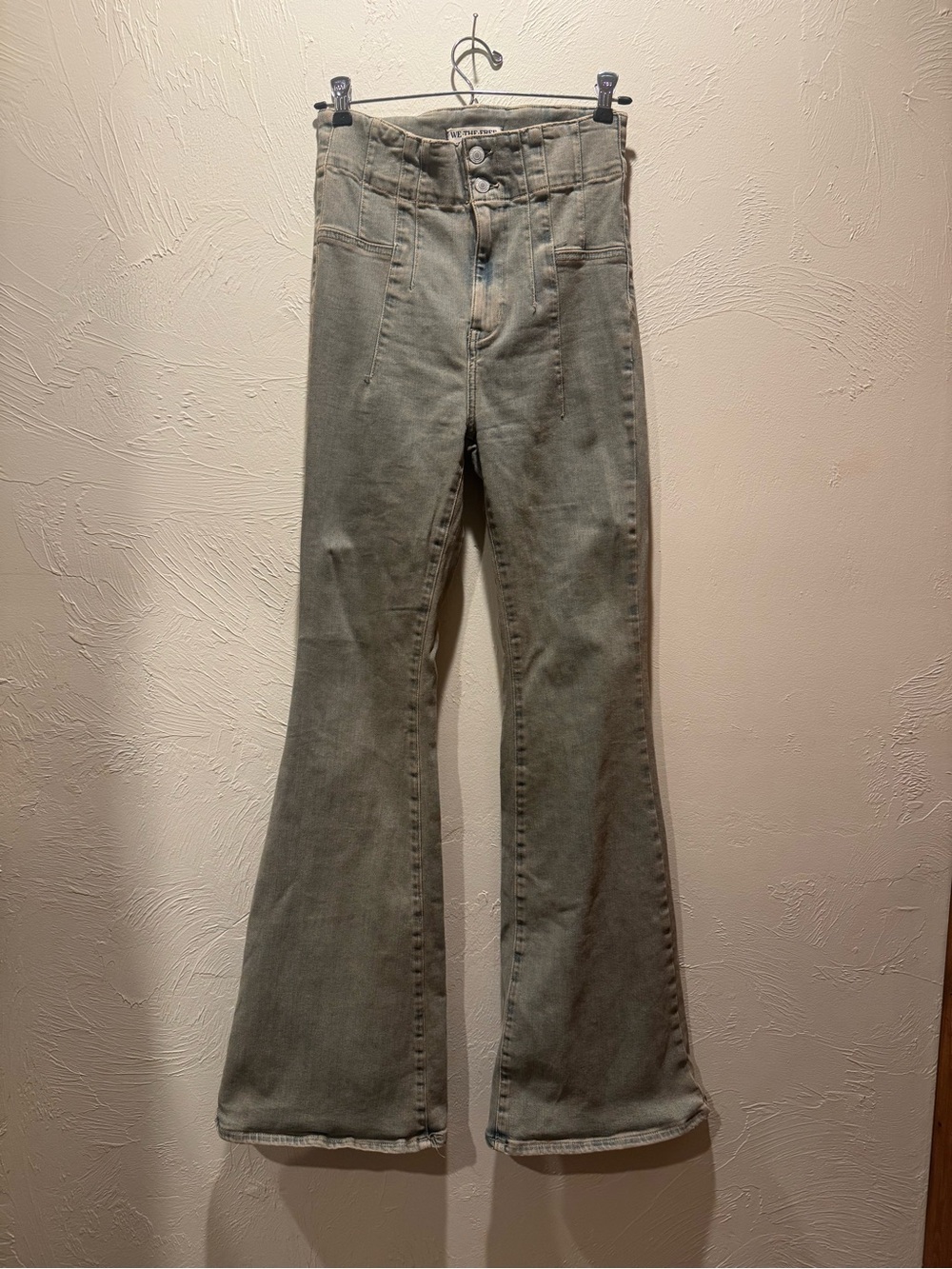 We The Free High-Rise Flare Jeans in Washed Denim